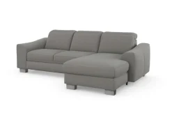 sit&more Ecksofa »Dundee L-Form« mit Federkern und Edelstahlfüßen, wahlweise mit Kopfteilverstellung