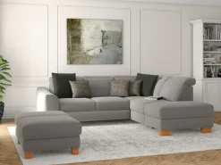 sit&more Ecksofa »Dundee L-Form« mit Federkern und Massivholzfüßen, wahlweise mit Kopfteilverstellung