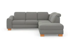 sit&more Ecksofa »Dundee L-Form« mit Federkern und Massivholzfüßen, wahlweise mit Kopfteilverstellung