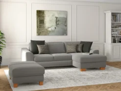 sit&more Ecksofa »Dundee L-Form« mit Federkern und Massivholzfüßen, wahlweise mit Kopfteilverstellung