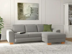 sit&more Ecksofa »Dundee L-Form« mit Federkern und Massivholzfüßen, wahlweise mit Kopfteilverstellung