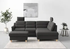 sit&more Ecksofa »Farö L-Form« inklusive Federkern, wahlweise mit Schlaffunktion und Bettkasten