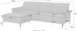 sit&more Ecksofa »Fashion L-Form« wahlweise mit Kopfteilverstellung, Vorziehsitz, motorisch, Nickelfüße
