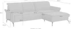 sit&more Ecksofa »Fashion L-Form« wahlweise mit Kopfteilverstellung und Vorziehsitz, motorisch