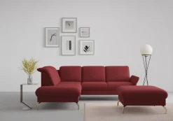 sit&more Ecksofa »Fashion L-Form« wahlweise mit Kopfteilverstellung, Vorziehsitz, motorisch, Nickelfüße