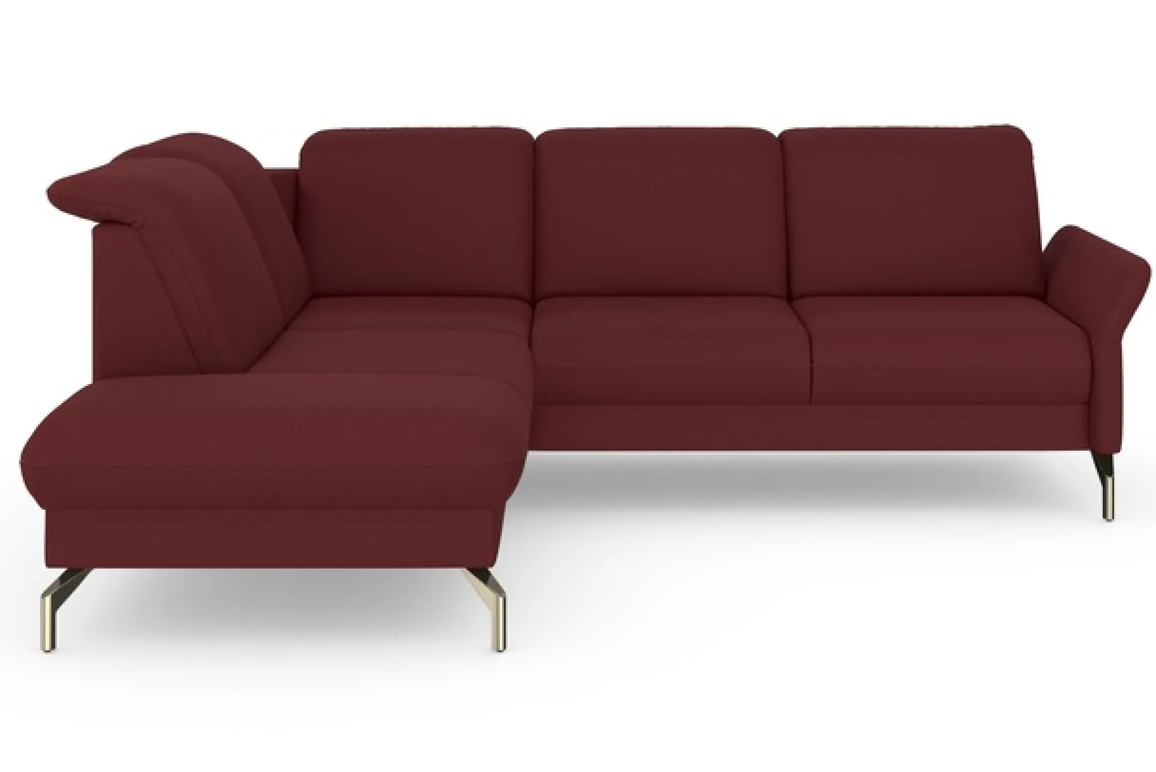 sit&more Ecksofa »Fashion L-Form« wahlweise mit Kopfteilverstellung, Vorziehsitz, motorisch, Nickelfüße