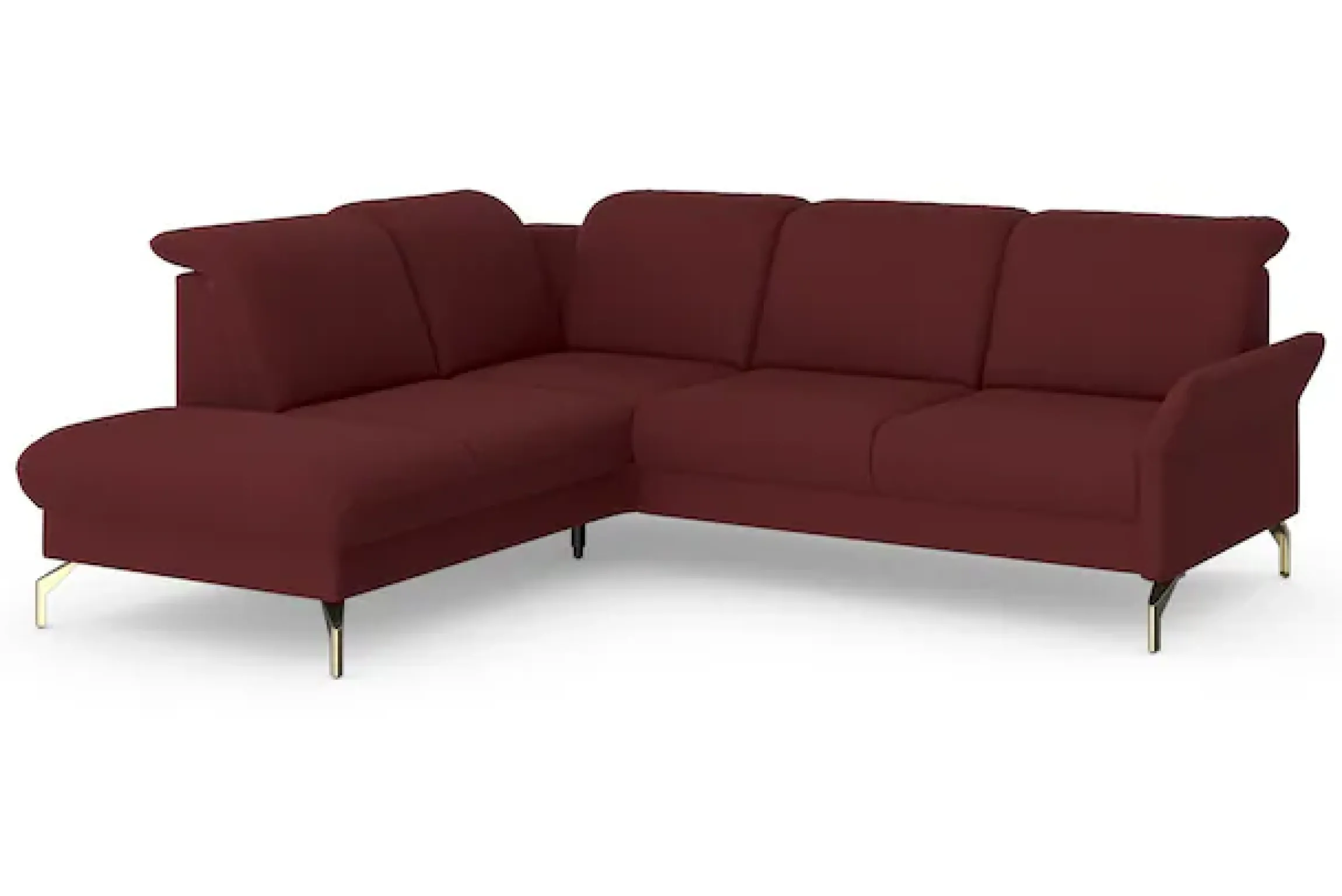 sit&more Ecksofa »Fashion L-Form« wahlweise mit Kopfteilverstellung, Vorziehsitz, motorisch, Nickelfüße