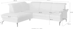 sit&more Ecksofa »Fashion L-Form« wahlweise mit Kopfteilverstellung, Vorziehsitz, motorisch, Nickelfüße
