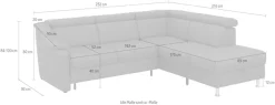 sit&more Ecksofa »Freetown L-Form« inklusive Kopfteilverstellung und komfortablem Federkern