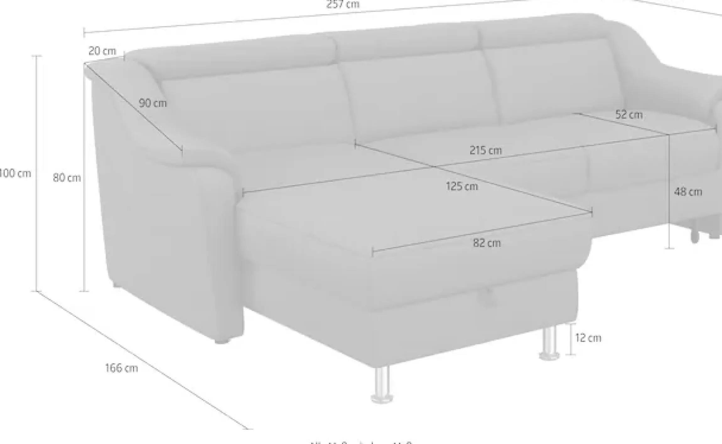 sit&more Ecksofa »Freetown L-Form« inklusive Kopfteilverstellung und komfortablem Federkern