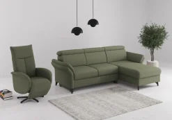sit&more Ecksofa »Glendale, L-Form« inkl. Kopfteilverstellung, wahlweise mit Vorziehsitz und Bettkasten