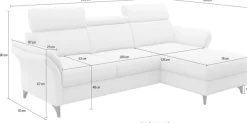 sit&more Ecksofa »Glendale, L-Form« inkl. Kopfteilverstellung, wahlweise mit Vorziehsitz und Bettkasten