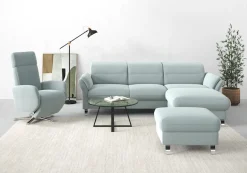 sit&more Ecksofa »Grenoble L-Form mit Federkern« wahlweise mit Schlaffunktion, Bettkasten, Arm- und Kopfteilverstellung