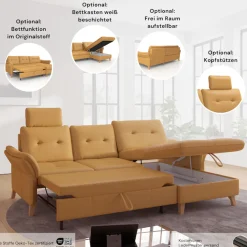 sit&more Ecksofa »Göteborg« Sitztiefenverstellung und Federkern, wahlweise mit Bettfunktion