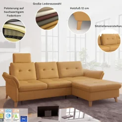 sit&more Ecksofa »Göteborg« Sitztiefenverstellung und Federkern, wahlweise mit Bettfunktion