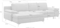 sit&more Ecksofa »Latigo L-Form« mit Mega-Recamiere, wahlweise mit Schlaffunktion und Bettkasten