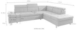sit&more Ecksofa »Limit L-Form« wahlweise mit Schlaffunktion und Bettkasten