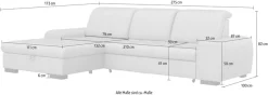 sit&more Ecksofa »Luxor L-Form« wahlweise mit Schlaffunktion, Bettkasten und Kopfteilverstellung