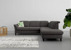 sit&more Ecksofa »Maggiore L-Form« wahlweise mit Kopfteilverstellung, Schlaffunktion und Stauraum