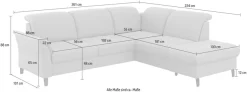 sit&more Ecksofa »Maggiore L-Form« wahlweise mit Kopfteilverstellung, Schlaffunktion und Stauraum