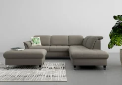 sit&more Ecksofa »Maggiore L-Form« wahlweise mit Kopfteilverstellung, Schlaffunktion und Stauraum