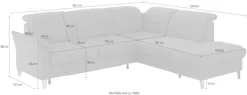 sit&more Ecksofa »Maggiore L-Form« wahlweise mit Kopfteilverstellung, Schlaffunktion und Stauraum