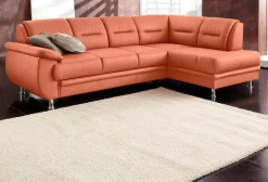 sit&more Ecksofa »Mailand L-Form, B: 250 cm, Komfortsitzhöhe 46 cm« optional Schlaffunktion, Eckcouch in Kunstleder & Stoff