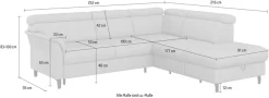 sit&more Ecksofa »Marano L-Form« inklusive Kopfteilverstellung, optional Schlaffunktion & Bettkasten