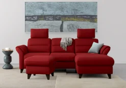 sit&more Ecksofa »Mellum L-Form« Federkern, optional Schlaffunktion, Bettkasten & Armteilfunktion