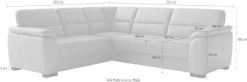 sit&more Ecksofa »Montego L-Form, B: 256 cm, große Stoffauswahl, Komfortsitzhöhe 46 cm« optional Schlaffunktion und Schubkasten mit Stauraum