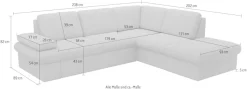 sit&more Ecksofa »Moreno L-Form, B: 238 cm« mit Armteilverstellung, optional Schlaffunktion