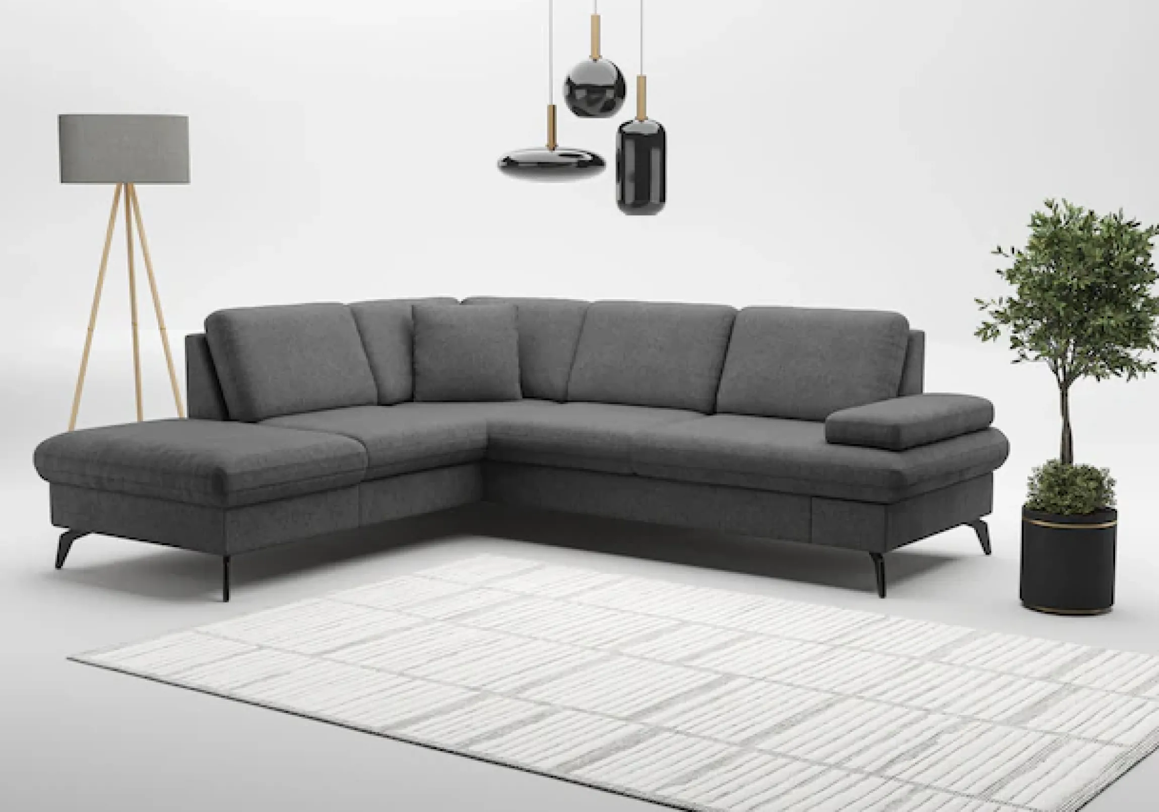 sit&more Ecksofa »Morris Jubi L-Form, B: 238 cm« mit Armteilfunktion & 1 Zierkissen, optional Schlaffunktion