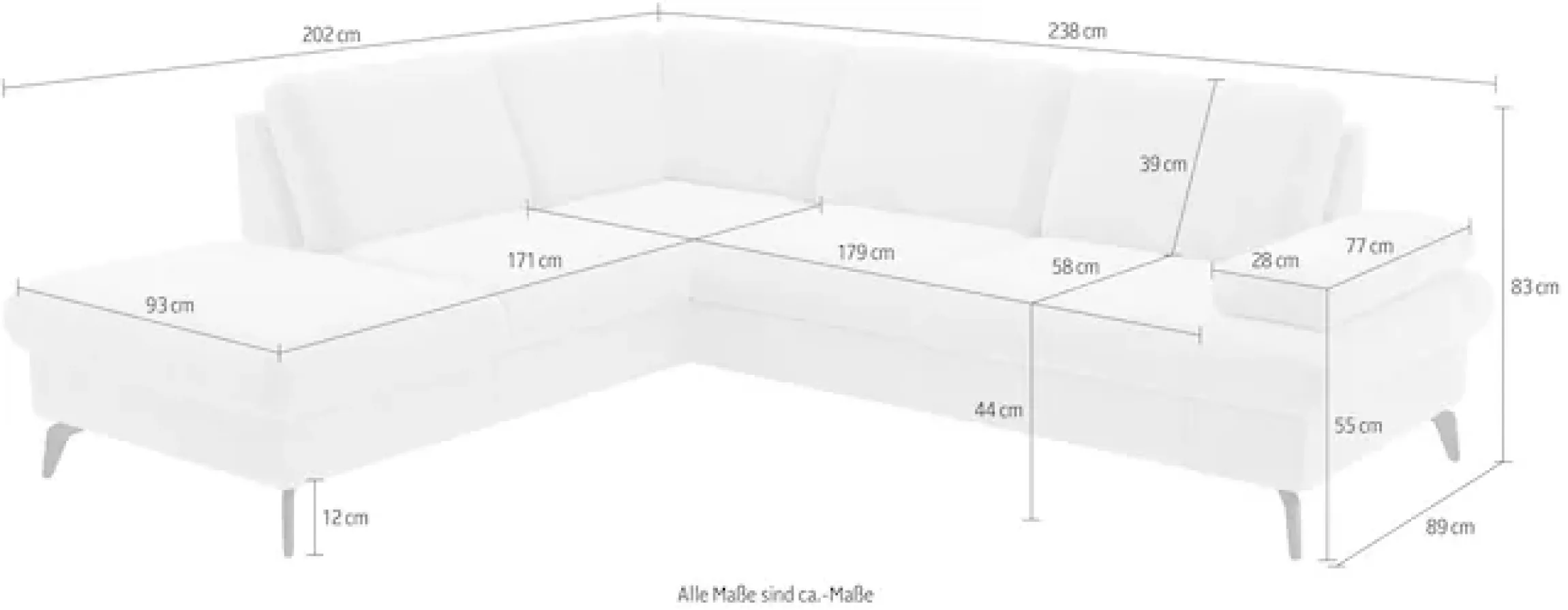sit&more Ecksofa »Morris Jubi L-Form, B: 238 cm« mit Armteilfunktion & 1 Zierkissen, optional Schlaffunktion