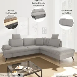 sit&more Ecksofa »Morris Jubi L-Form, B: 238 cm« mit Armteilfunktion & 1 Zierkissen, optional Schlaffunktion