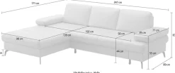 sit&more Ecksofa »Morris Jubi, Recamiere, Breite 247 cm« mit Armteilfunktion,, wahlweise mit Schlaffunktion