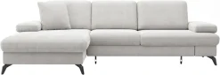 sit&more Ecksofa »Morris L-Form« mit Schlaffunktion, XXL-Sitzfläche, Armteilverstellung & Zierkissen