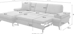 sit&more Ecksofa »Morris L-Form« mit Schlaffunktion, XXL-Sitzfläche, Armteilverstellung & Zierkissen