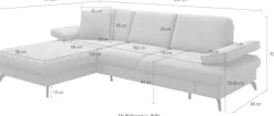 sit&more Ecksofa »Morris L-Form« mit Schlaffunktion, XXL-Sitzfläche, Armteilverstellung & Zierkissen