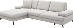 sit&more Ecksofa »Morris L-Form« mit Schlaffunktion, XXL-Sitzfläche, Armteilverstellung & Zierkissen