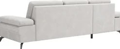 sit&more Ecksofa »Morris L-Form« mit Schlaffunktion, XXL-Sitzfläche, Armteilverstellung & Zierkissen
