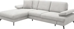 sit&more Ecksofa »Morris L-Form« mit Schlaffunktion, XXL-Sitzfläche, Armteilverstellung & Zierkissen
