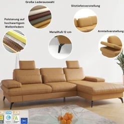 sit&more Ecksofa »Morris L-Form, inkl. Sitztiefenverstellung« wahlweise mit Armteilverstellung, Schlaffunktion & Bettkasten