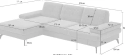sit&more Ecksofa »Morris L-Form, inkl. Sitztiefenverstellung« wahlweise mit Armteilverstellung, Schlaffunktion & Bettkasten