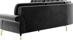 sit&more Ecksofa »Orient 1 L-Form« inkl. 4 Zierkissen mit Strass-Stein, goldfarbene Metallfüße