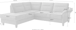 sit&more Ecksofa »Pamela, B: 218 cm, L-Form, wahlweise mit Schlaffunktion und Bettkasten« mit Federkern