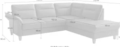 sit&more Ecksofa »Pamela L-Form, Leder, B: 218 cm« optional Armteilverstellung, Schlaffunktion & Bettkasten
