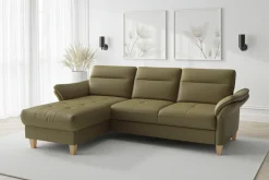 sit&more Ecksofa »Pamela L-Form, Leder, B: 218 und 230 cm« optional Armteilverstellung, Schlaffunktion & Bettkasten