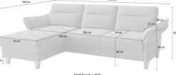 sit&more Ecksofa »Pamela, L-Form, B:230 cm« mit Federkern