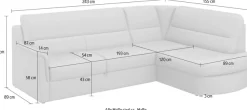 sit&more Ecksofa »Panini L-Form« wahlweise mit Vorziehsitz und Bettkasten