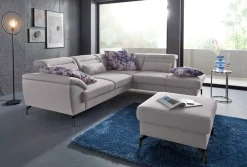sit&more Ecksofa »Percy L-Form« 15 cm Fußhöhe, Sitztiefenverstellung, wahlweise in 2 Fußfarben